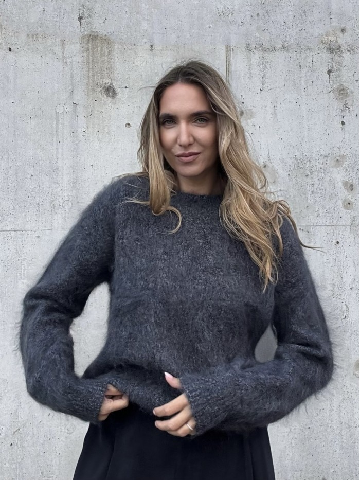 Šukuoto kašmyro megztukas Grey